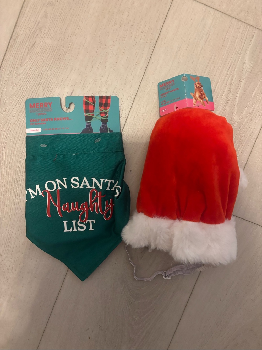 Merry Pet Kids Santa Hat and Bandana Set - Red & Green